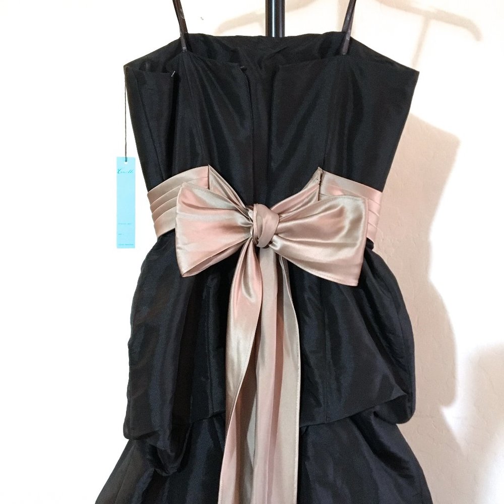 Camille La Vie Formal Evening Party Prom Pageant Dress Long Strapless Black 2 - Picture 7 of 11